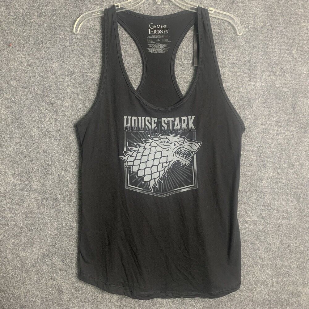 Game Of Thrones Graphic Racer Back Tank Men 2XL House Stark Black  NWT
